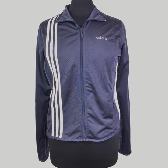 adidas Jackets & Blazers - Adidas Navy Blue Pink Full Zip Jacket Medium